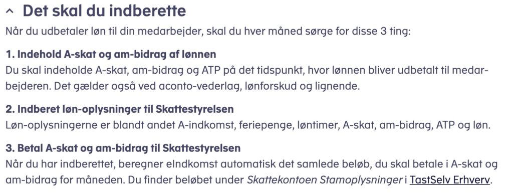Liste over det man skal indberette til eindkomst til SKAT